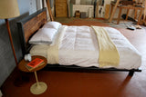 Kraftig Platform Bed with Rough Walnut Headboard